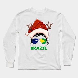 Brazil girl, Brazilian Christmas gift , Regalo Navidad Brazil Long Sleeve T-Shirt